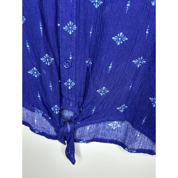 Mudd boho front tie button up 3/4 bell sleeve hippie Womens juniors sz 14/16 - Picture 3 of 5